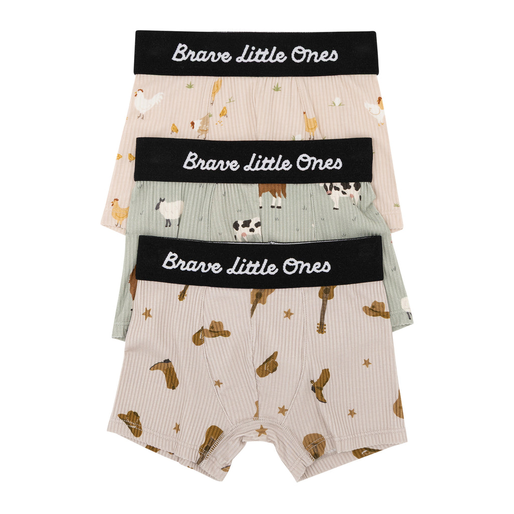 Gone Country, Farm Animals and Chickens Boxer Brief 3 pack