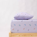 Purple Unicorns Twin Sheet With Pillow Case