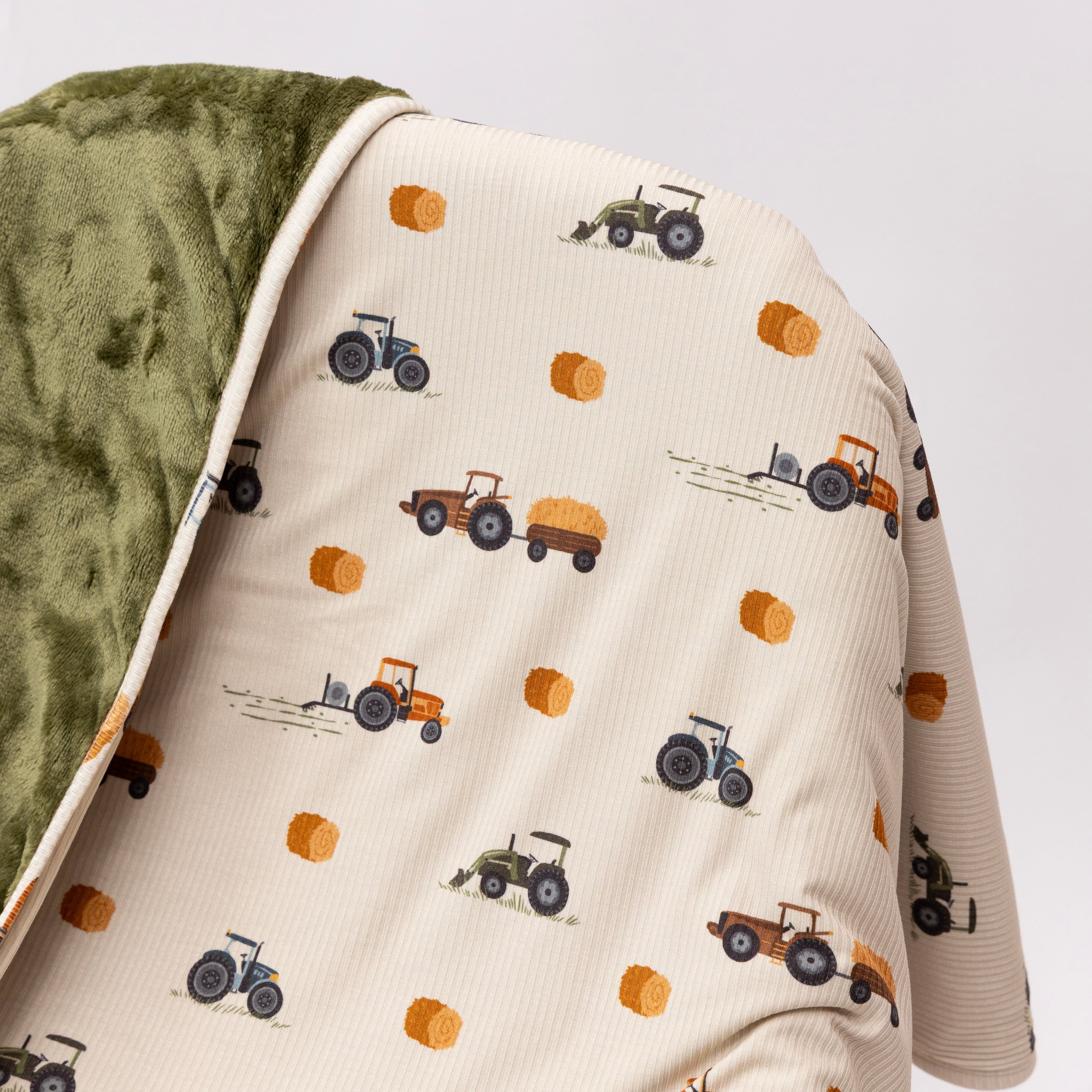 Tractors Small Ribbed Toddler Blanket