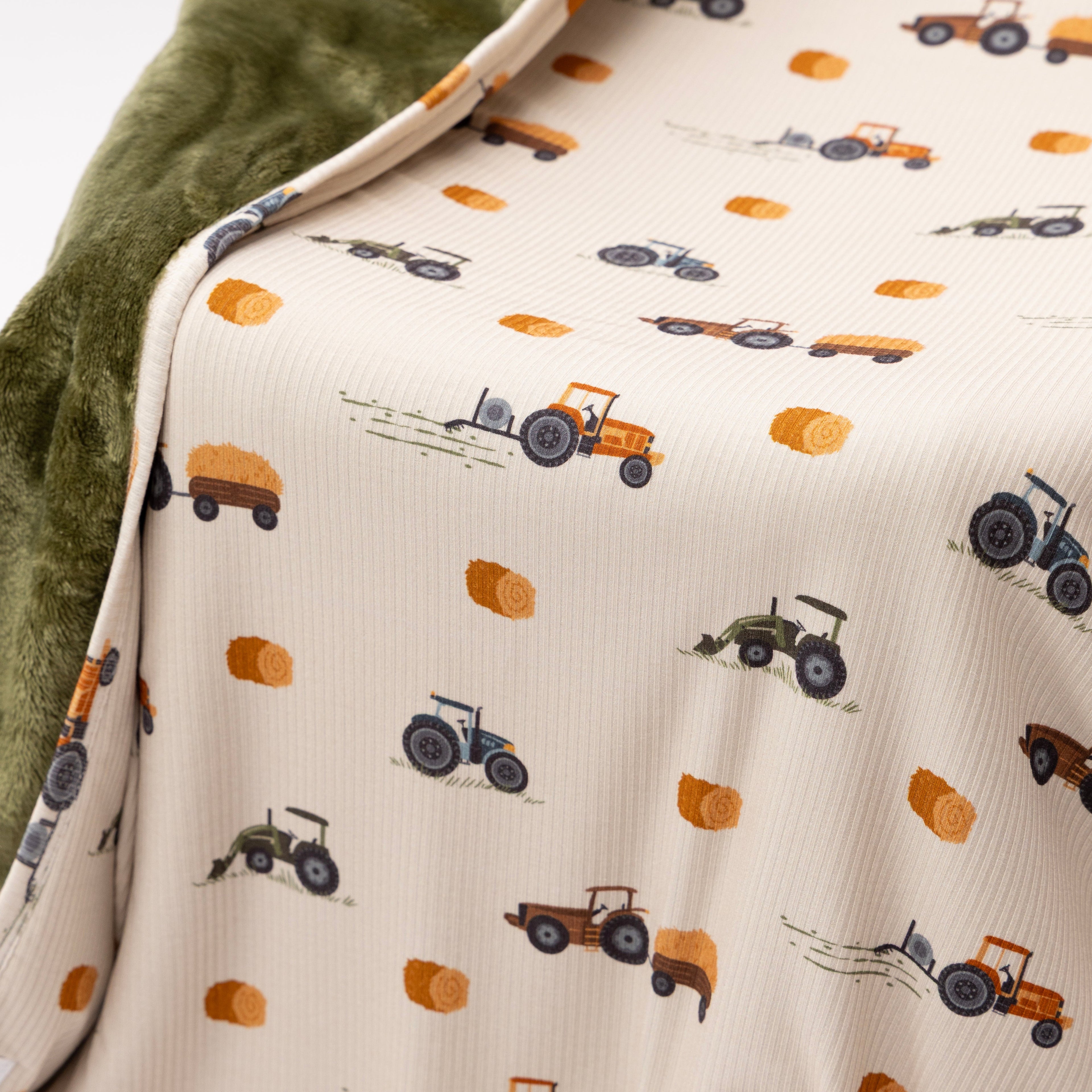 Tractors Small Ribbed Toddler Blanket