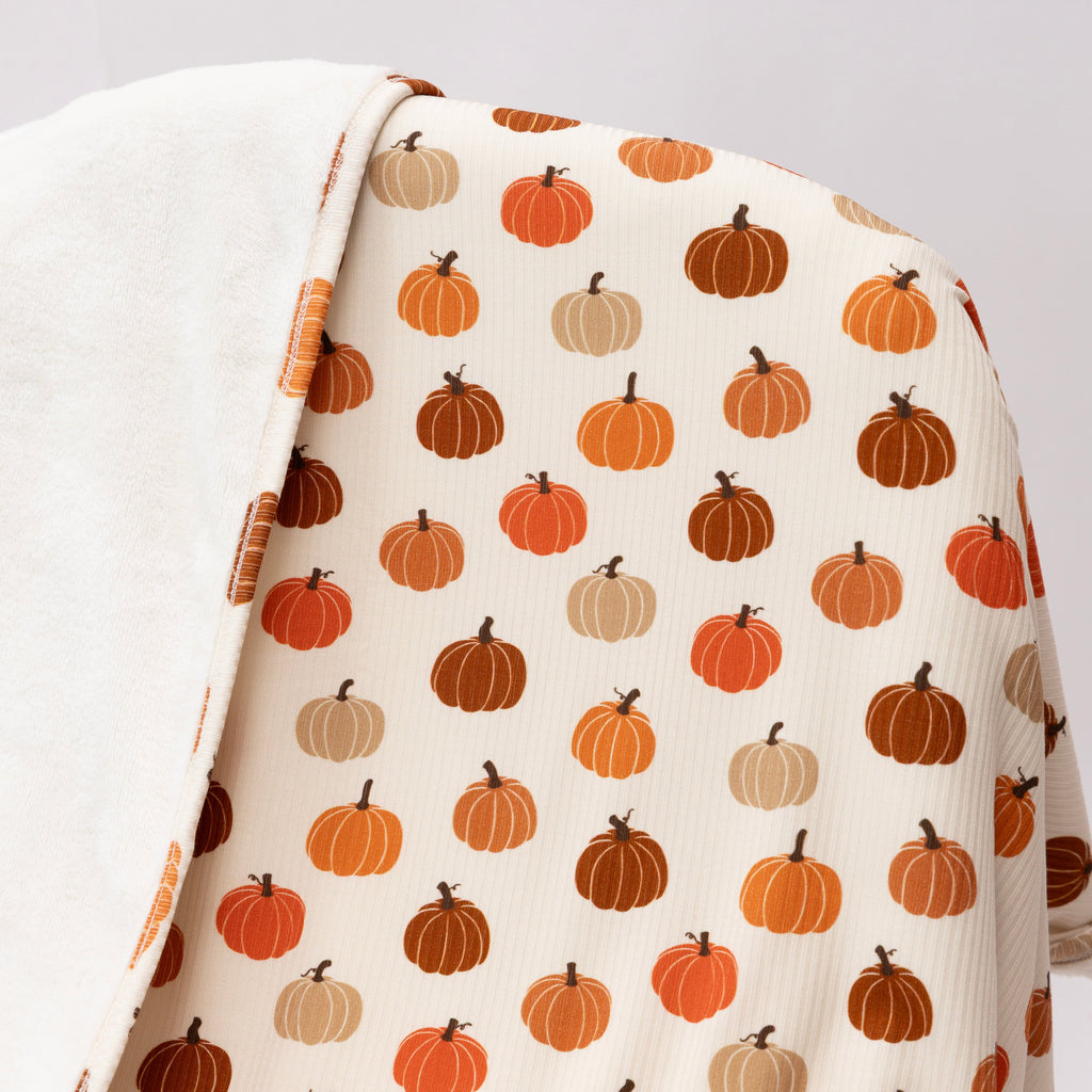 Big Pumpkins Small Ribbed Youth Blanket