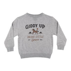Giddy Up Dark Heather Gray Bamboo French Terry Pullover