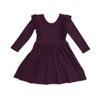 Mulberry Small Ribbed Ruffle Long Sleeve Dress