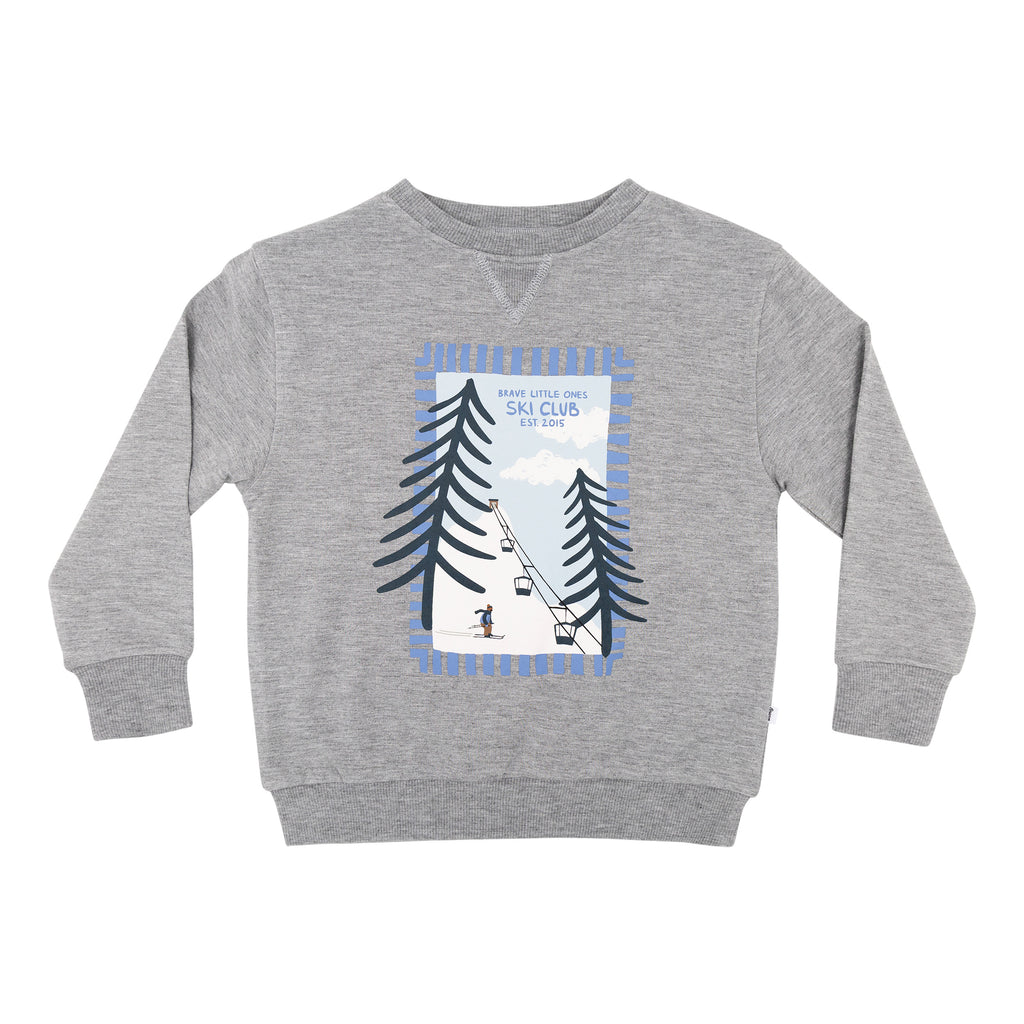 Ski Club Dark Heather Gray Bamboo French Terry Pullover
