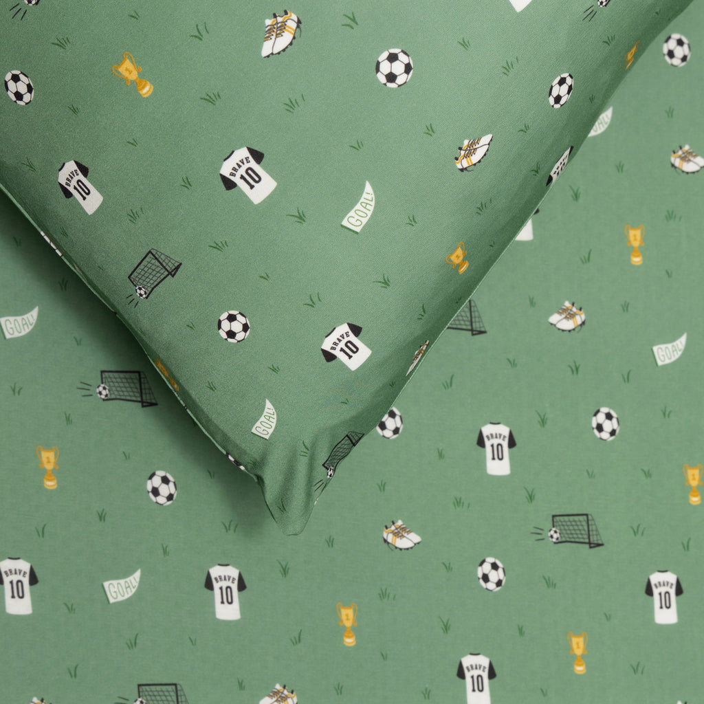 Soccer Twin Sheet With Pillow Case