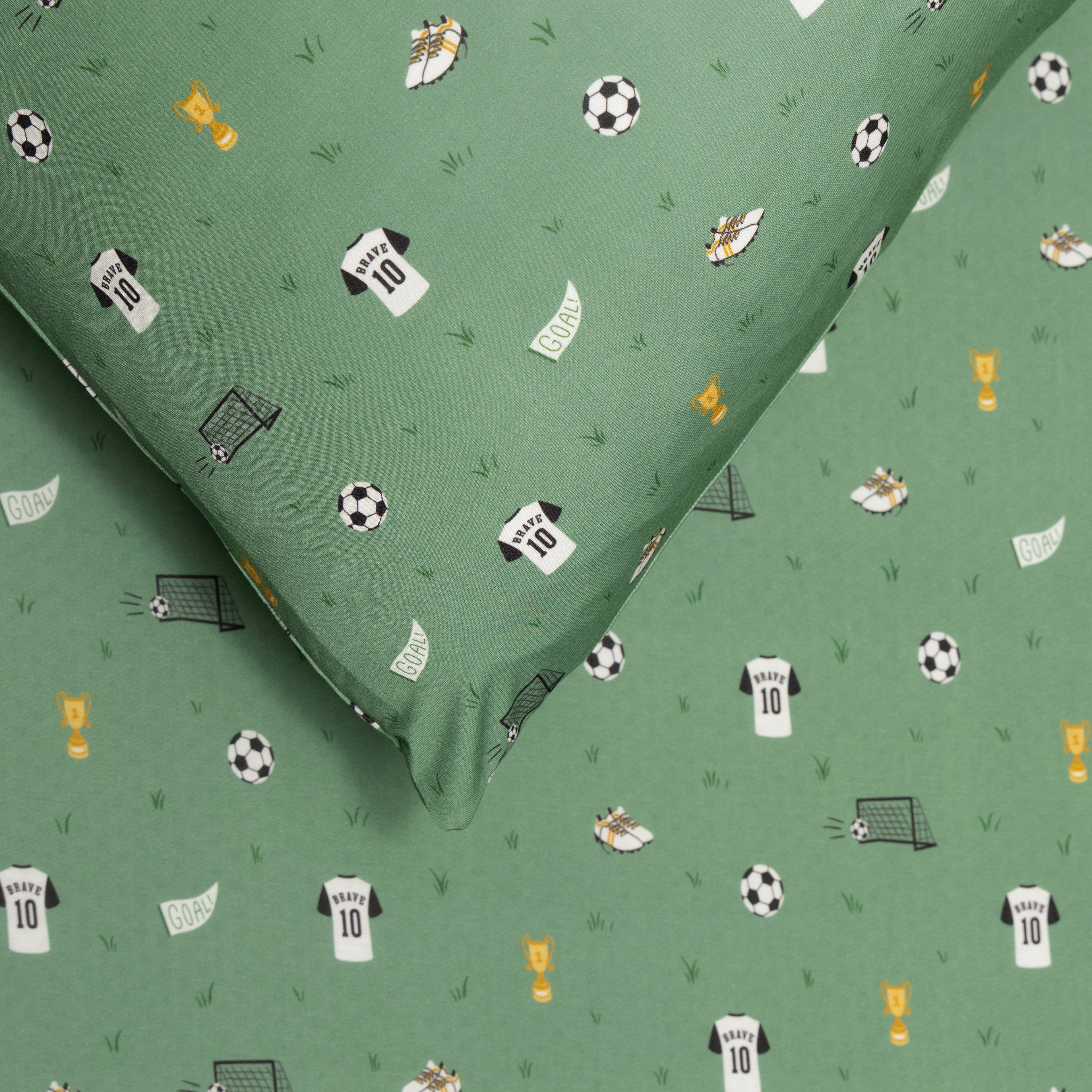 Soccer Twin Sheet With Pillow Case