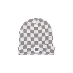 Gray Checkered Knit Beanie