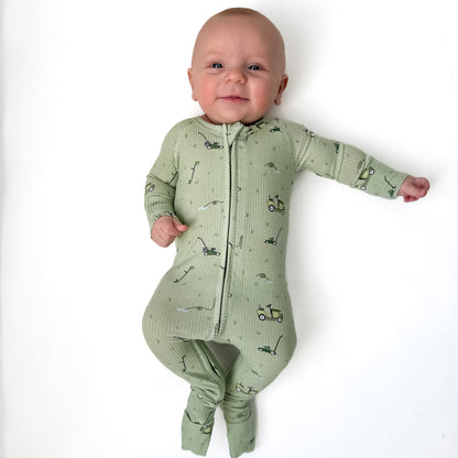 Lawn Mowers Small Ribbed Zip Romper