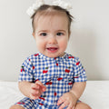 Vintage Cherries Small Ribbed Summer Zip Romper