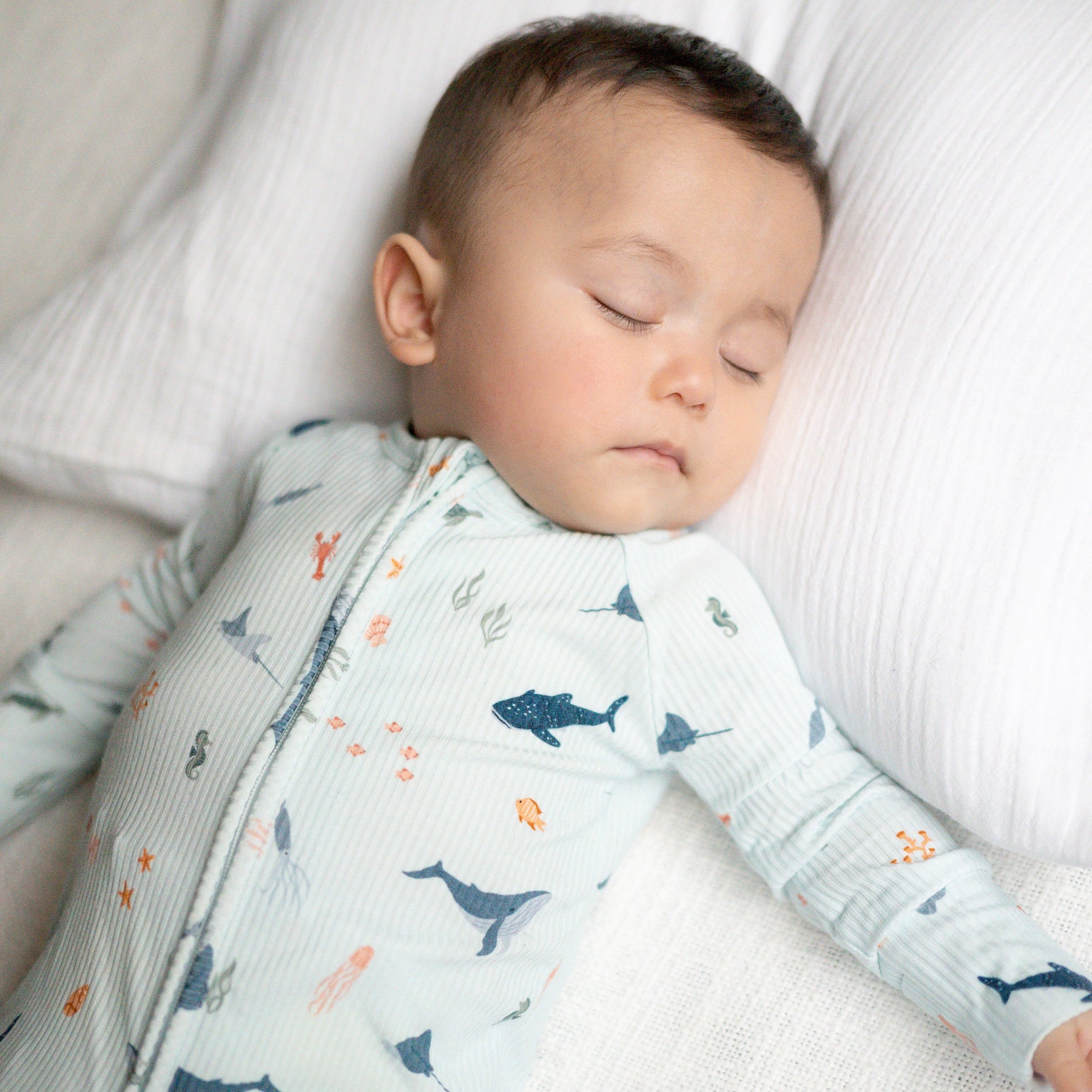 Under The Sea Small Ribbed Zip Romper