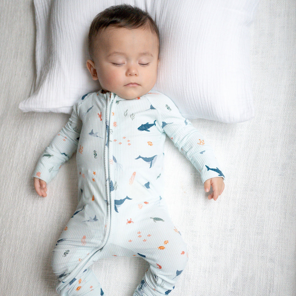 Under The Sea Small Ribbed Zip Romper
