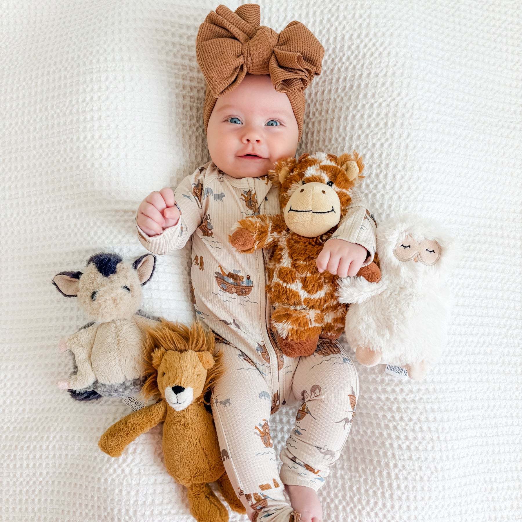 Noah's Ark Small Ribbed Zip Romper