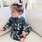 Snowy Village Small Ribbed Zip Romper