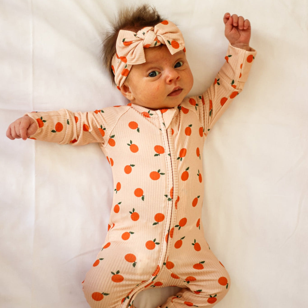 Oranges Small Ribbed Zip Romper
