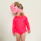 Neon Pink Tropical Tango Two-Piece Bathing Suit