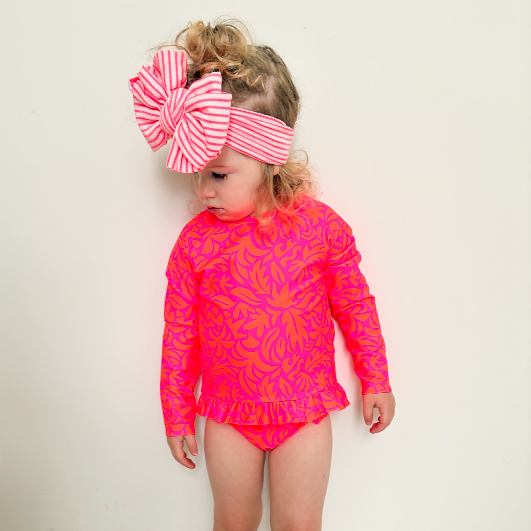 Neon Pink Tropical Tango Two-Piece Bathing Suit