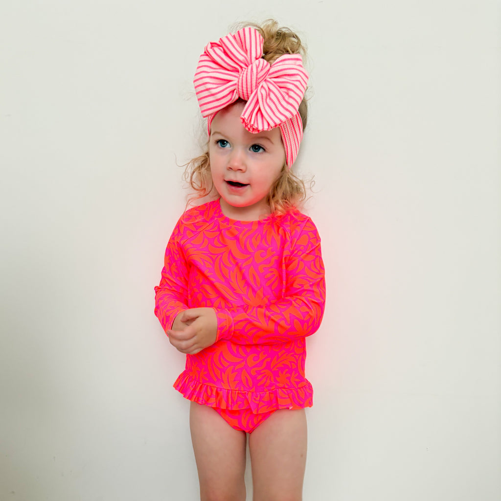 Neon Pink Tropical Tango Two-Piece Bathing Suit