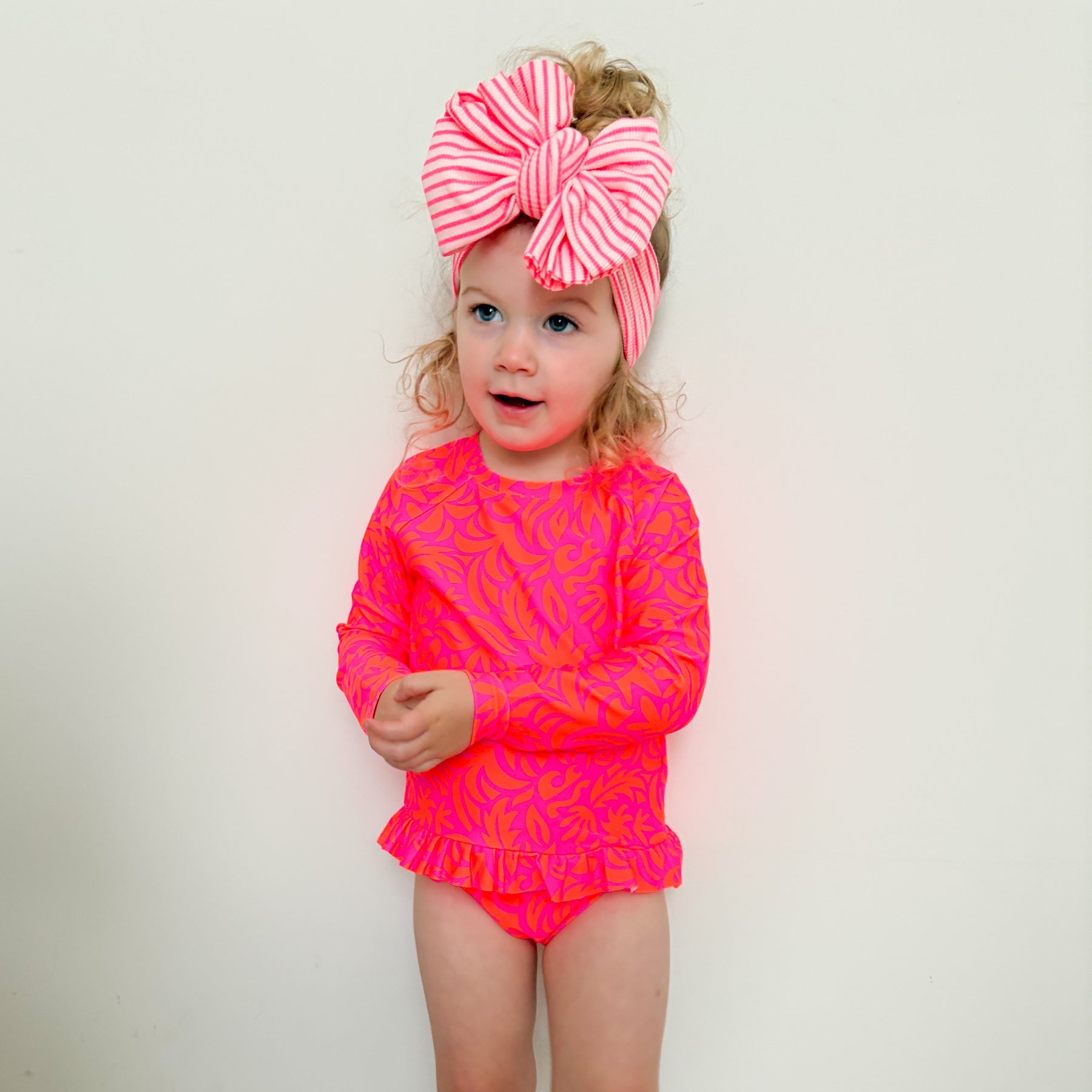 Neon Pink Tropical Tango Two-Piece Bathing Suit