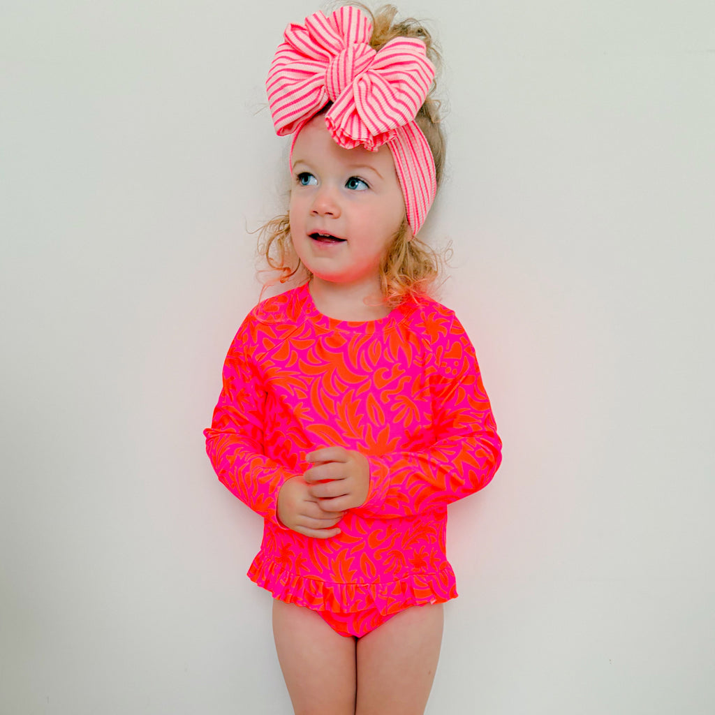 Neon Pink Tropical Tango Two-Piece Bathing Suit