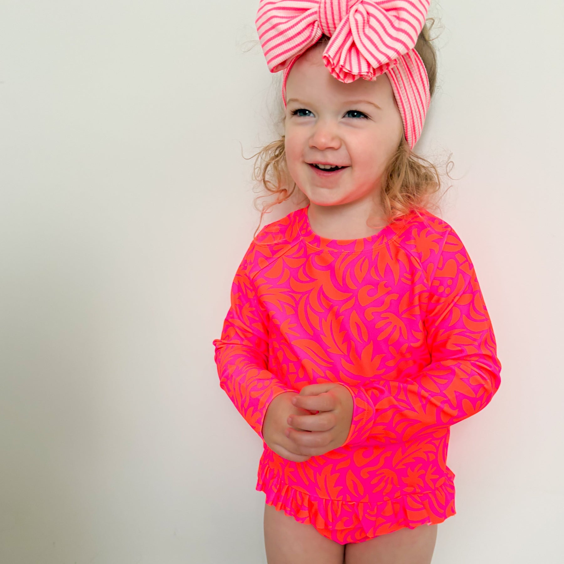 Neon Pink Tropical Tango Two-Piece Bathing Suit