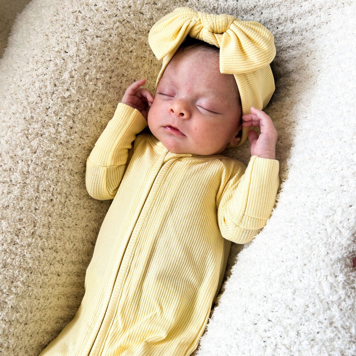 Lemon Yellow Small Ribbed Zip Romper