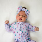 Lilac Daisies Small Ribbed Zip Romper