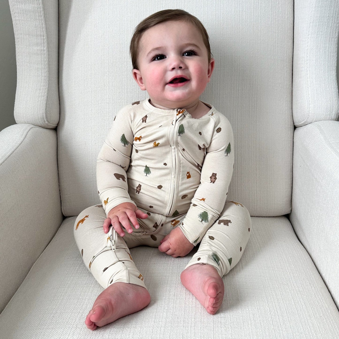 Woodland Animals Zip Romper