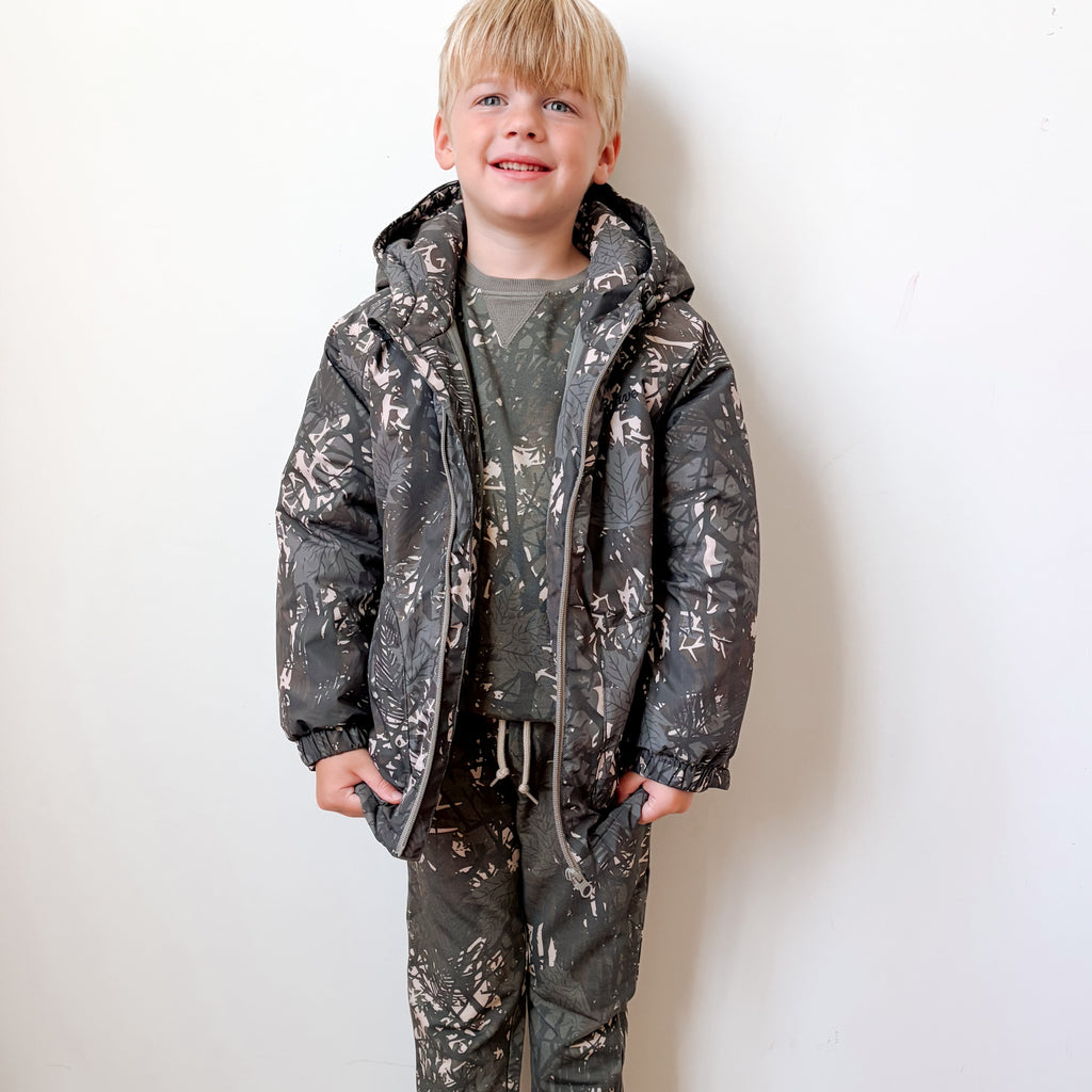 Woodland Camo Bamboo French Terry Pullover & Jogger Set