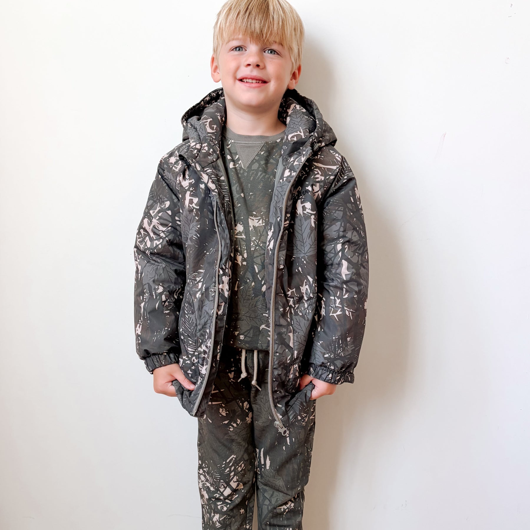 Woodland Camo Bamboo French Terry Pullover & Jogger Set