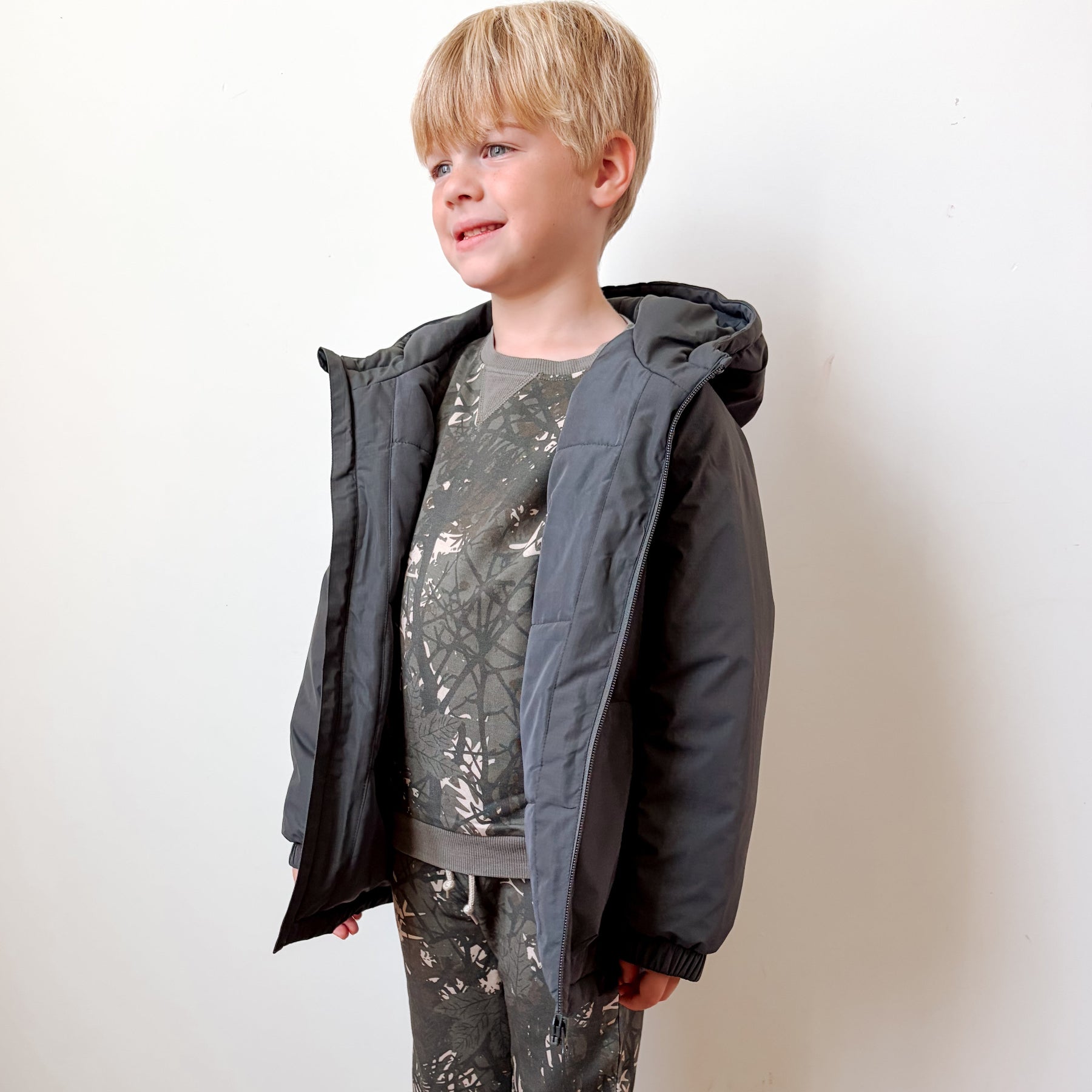 Midnight Charcoal Puffer Jacket