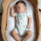 Nautical Boats Small Ribbed Summer Zip Romper