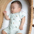 Nautical Boats Small Ribbed Summer Zip Romper