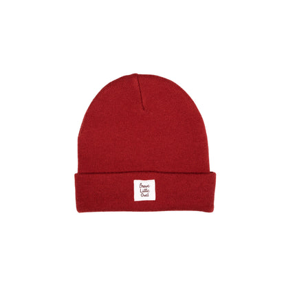 Berry Red Bamboo Knit Beanie