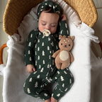 Christmas Trees Small Ribbed Zip Romper