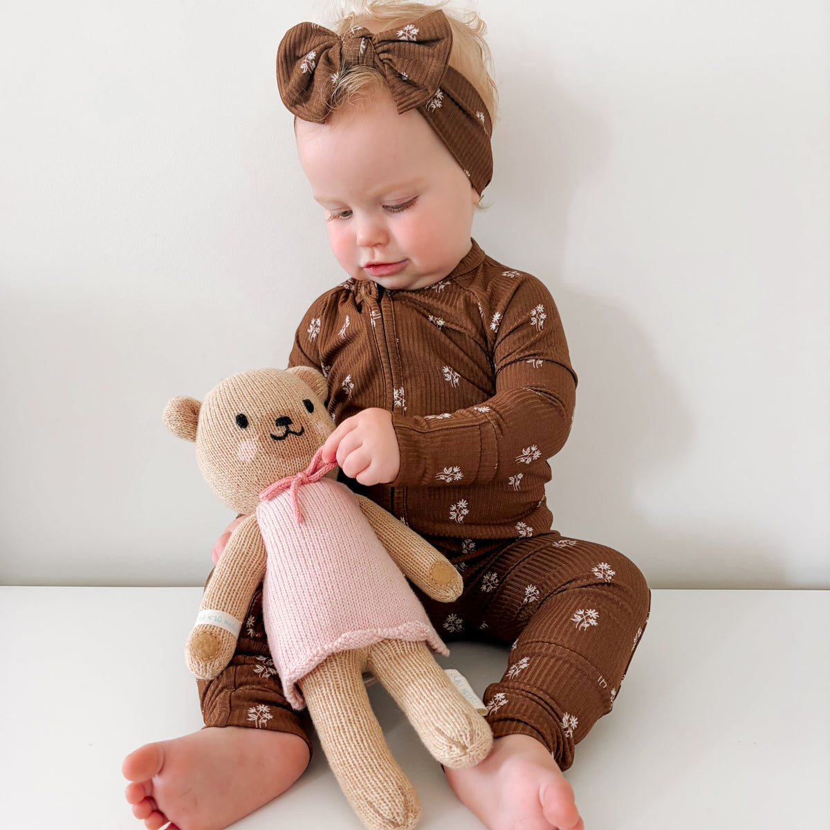Autumn Stems Small Ribbed Zip Romper