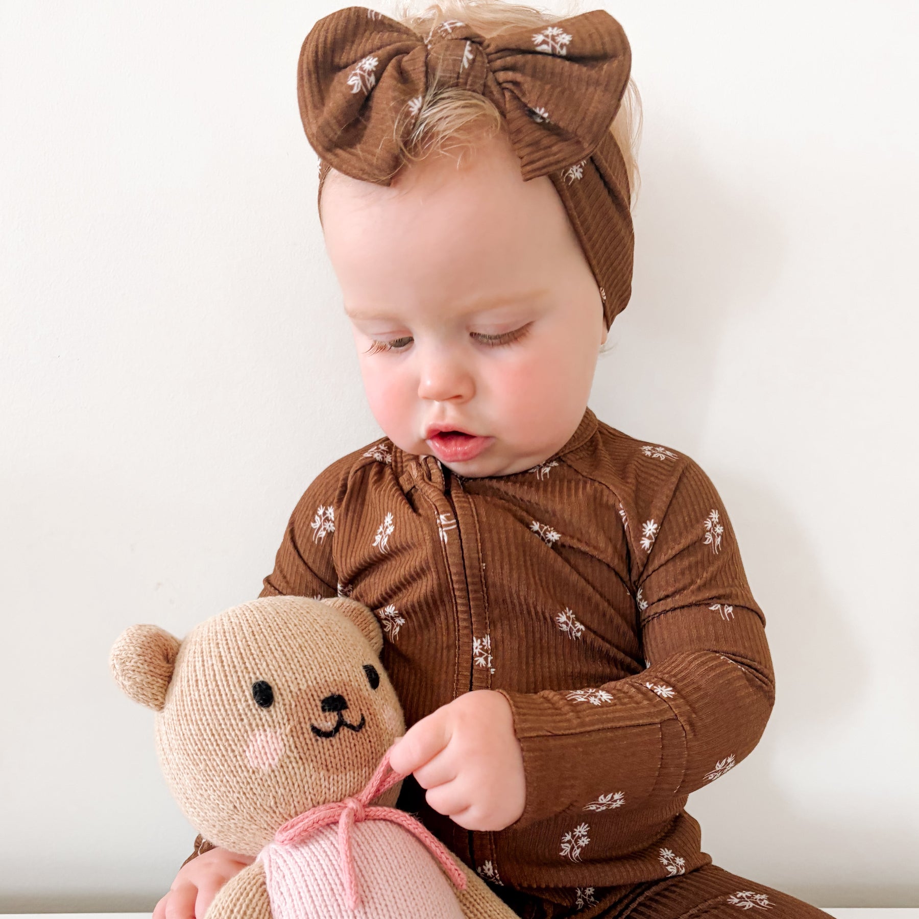 Autumn Stems Small Ribbed Zip Romper