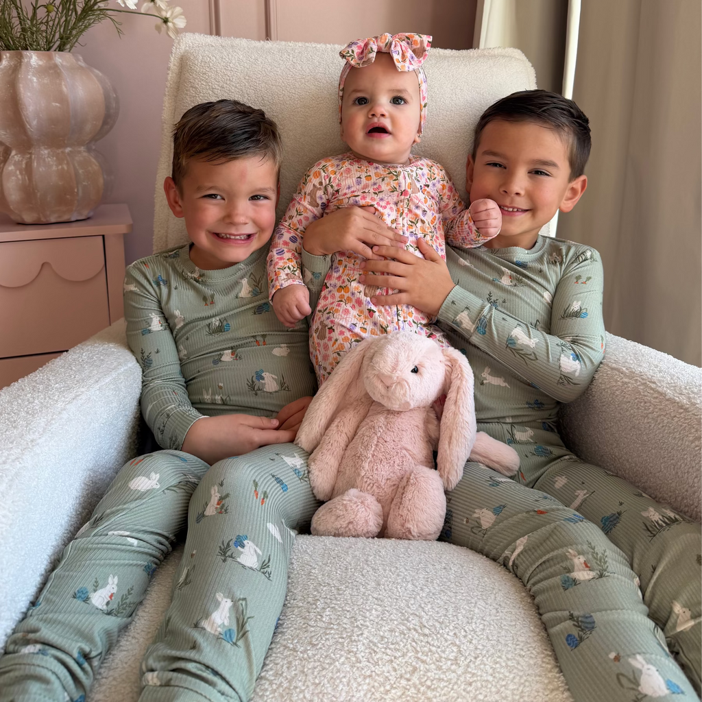 Blush Bunnies Small Ribbed Zip Romper