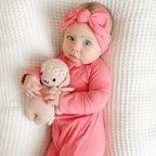 Peony Pink Small Ribbed Zip Romper