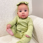 Tarragon Green Small Ribbed Bow