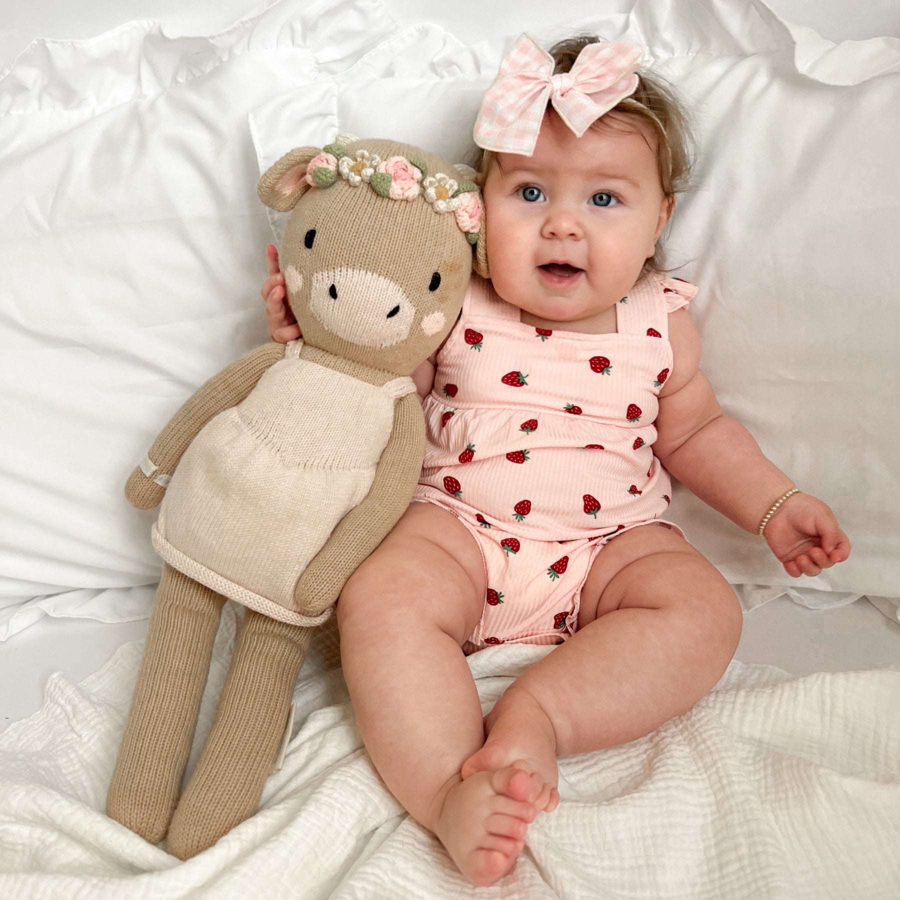 Strawberries Small Ribbed Flutter Sleeve Romper