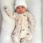 Construction Small Ribbed Zip Romper