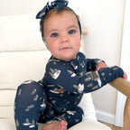 Snowy Village Small Ribbed Zip Romper