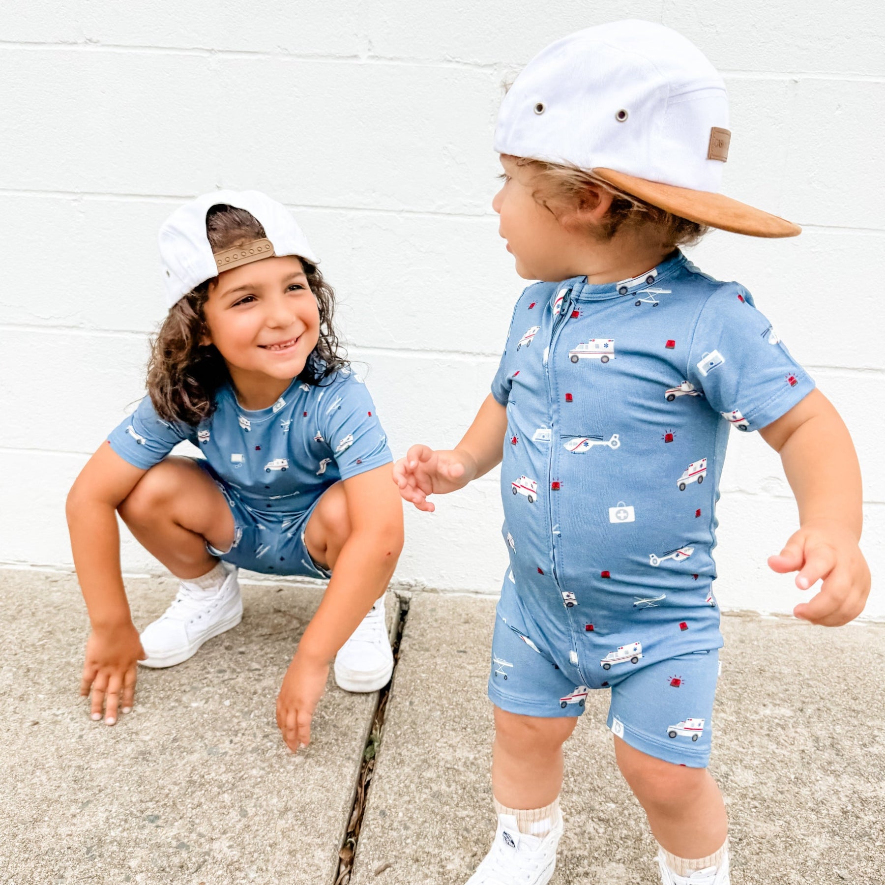 Ambulances Summer Zip Romper