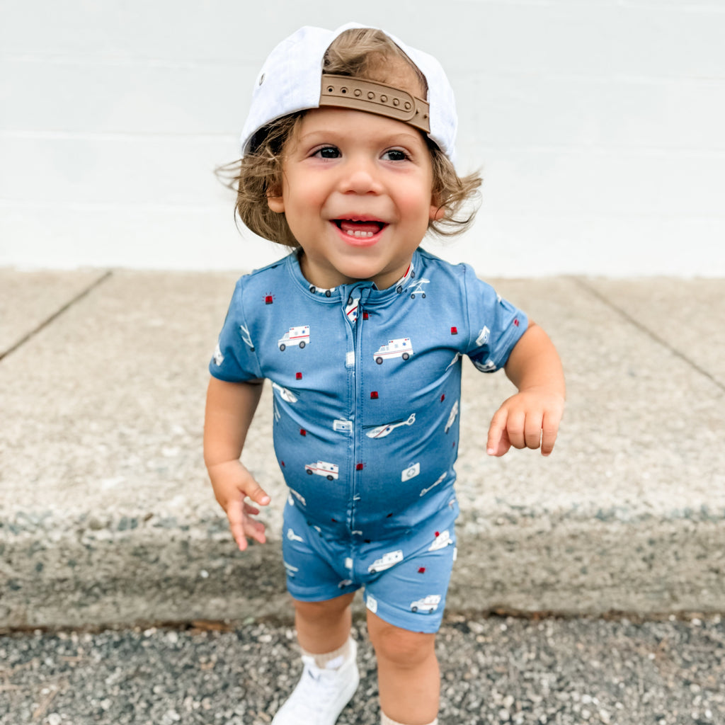 Ambulances Summer Zip Romper