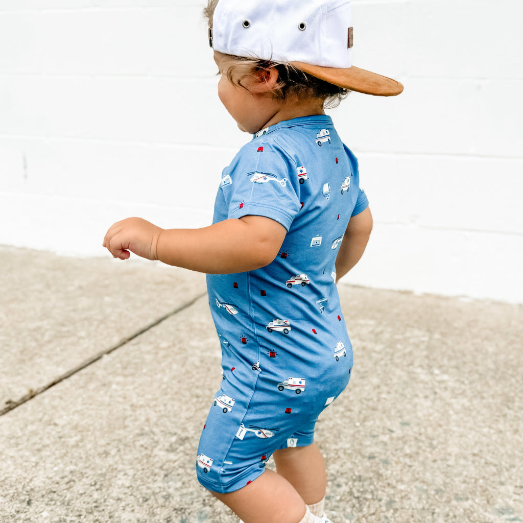 Ambulances Summer Zip Romper