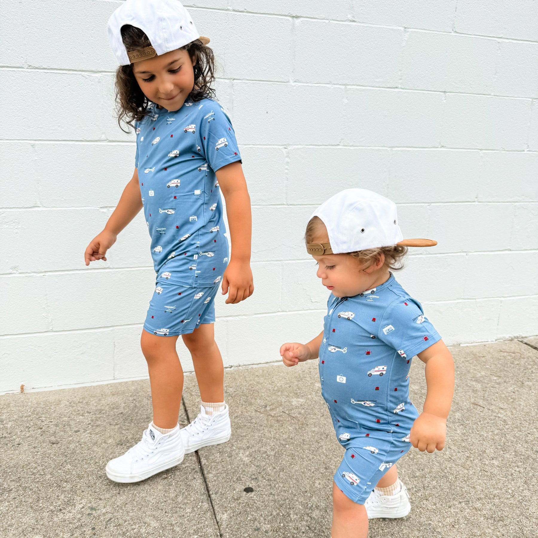 Ambulances Summer Zip Romper