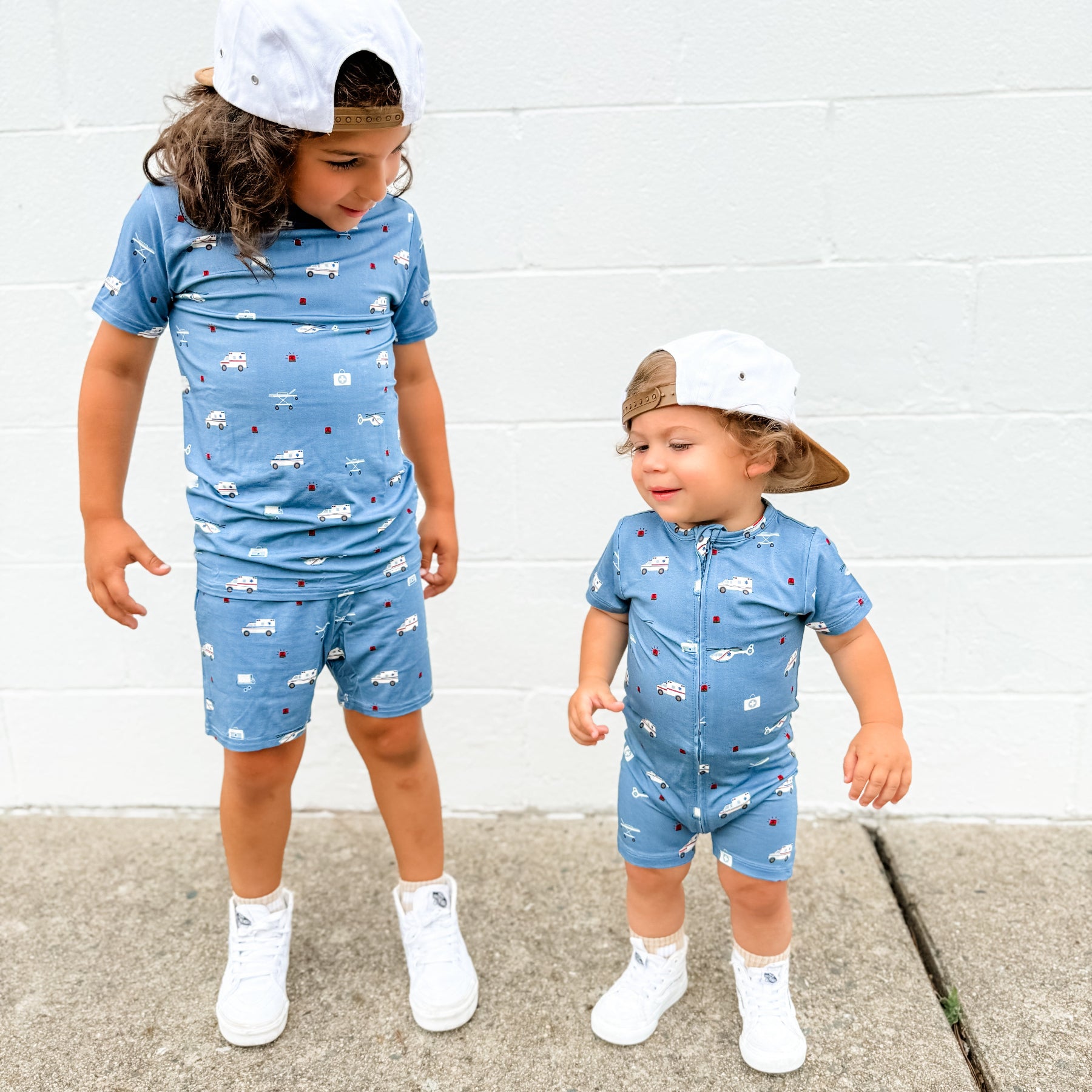 Ambulances Summer Zip Romper