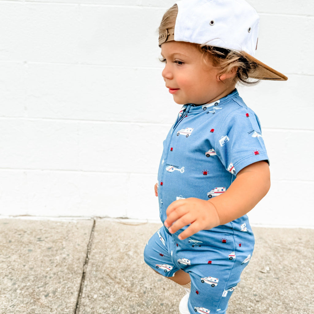 Ambulances Summer Zip Romper