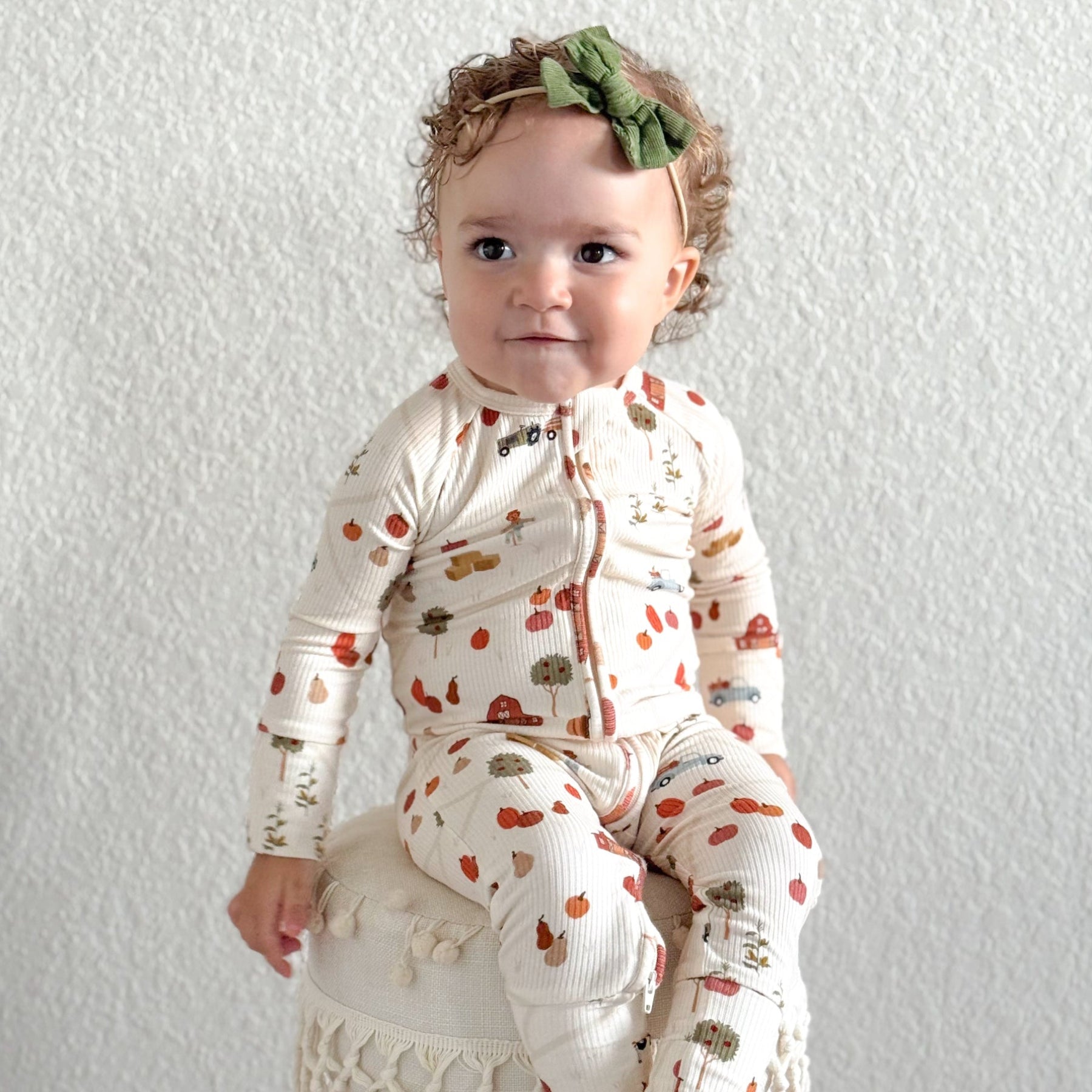 Pumpkin Patch Small Ribbed Zip Romper