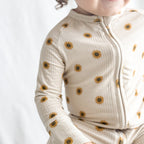 Sunflowers Small Ribbed Zip Romper